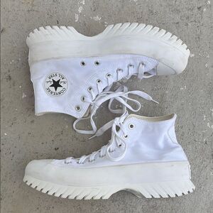 Converse All Star White High-Top Lugged Sneakers